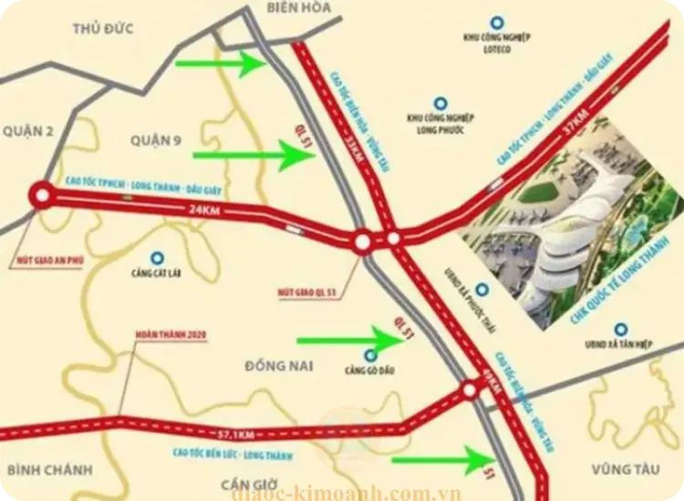 Hệ thống giao thông kết nối khu vực Sân bay Long Thành được hoàn thiện cuối quý I/2022.